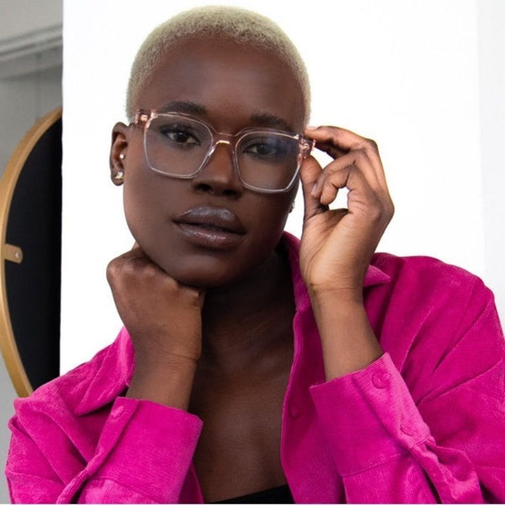 NEW $48 A.J. Morgan Exhaled Reading Glasses Ombre Champagne/Grey +2.50